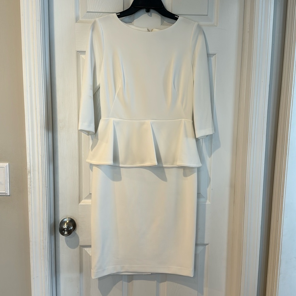 Calvin Klein Cream Peplum Dress